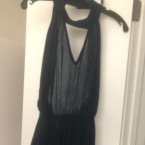 Navy Blue Boutique Halter Maxi Dress - S